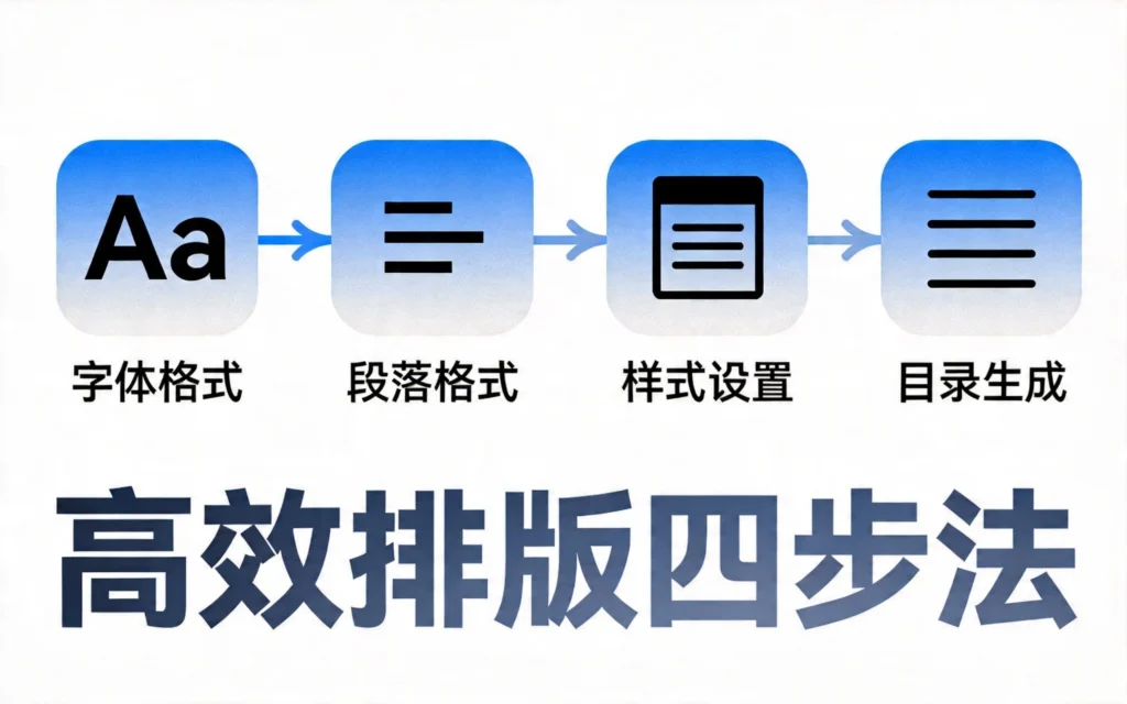 Word高效排版四步:字体格式→段落格式→样式设置→目录生成