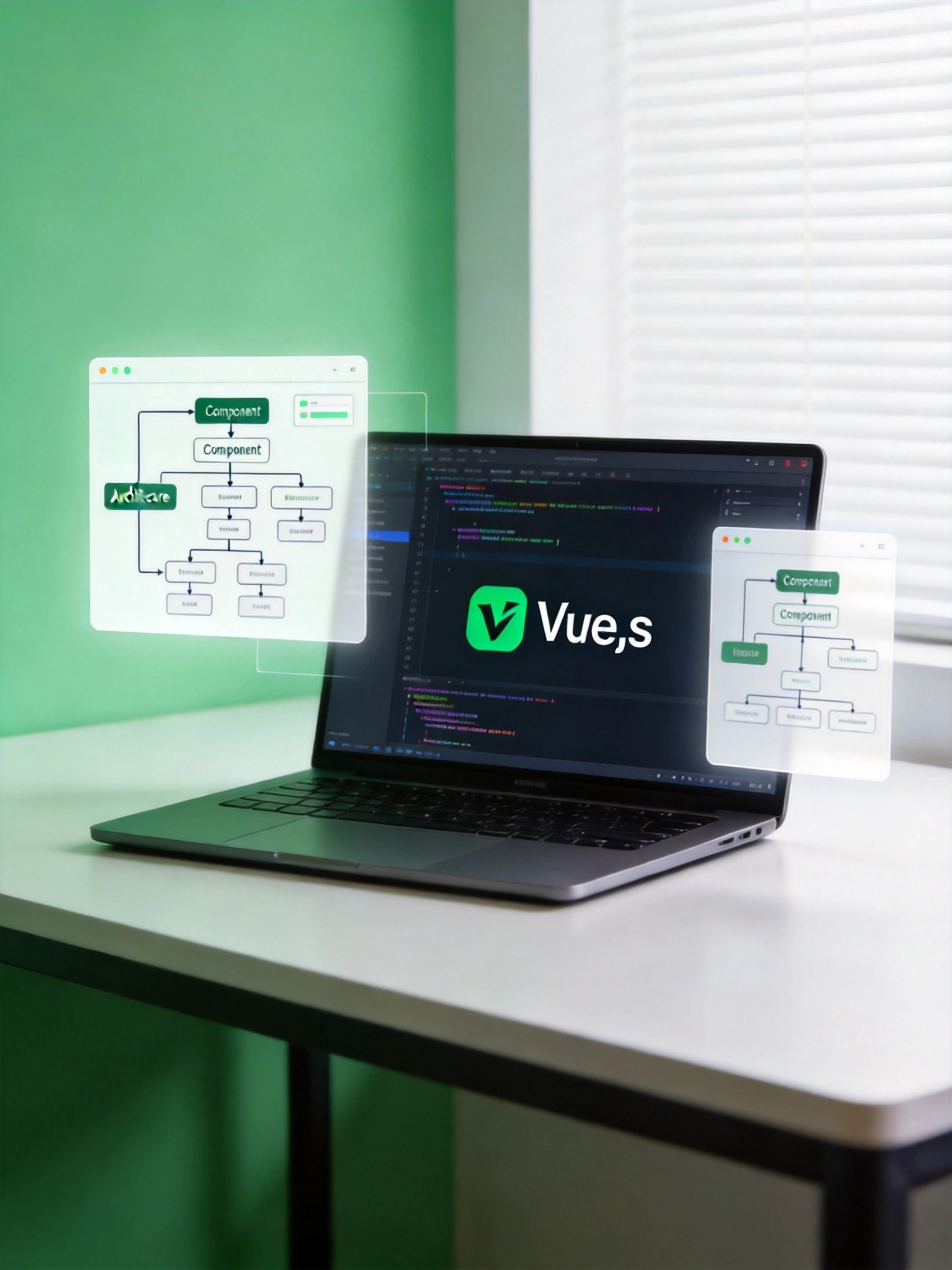 Vue.js自学教程开发环境，展示前端框架学习场景